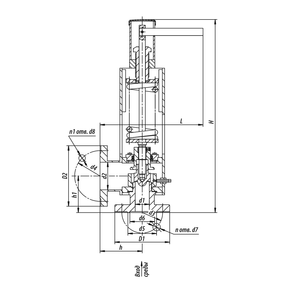 Чертеж-схема клапана Т-32МС-3